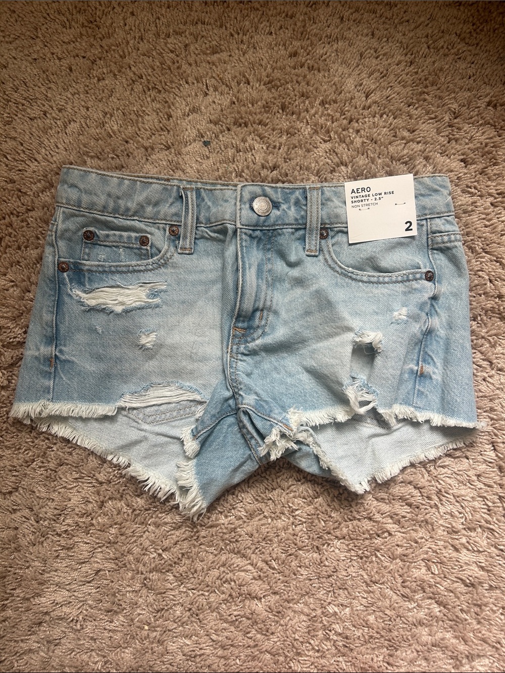 Aeropostale Light Blue Vintage Low Rise 2.5” shorts